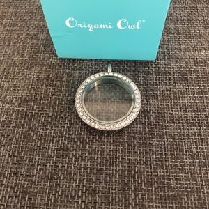 Large Origami Silver Twist Locket